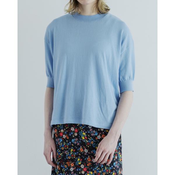 MEYAME（メヤメ） COTTON KNIT TEE SKY コットン ニットティー
