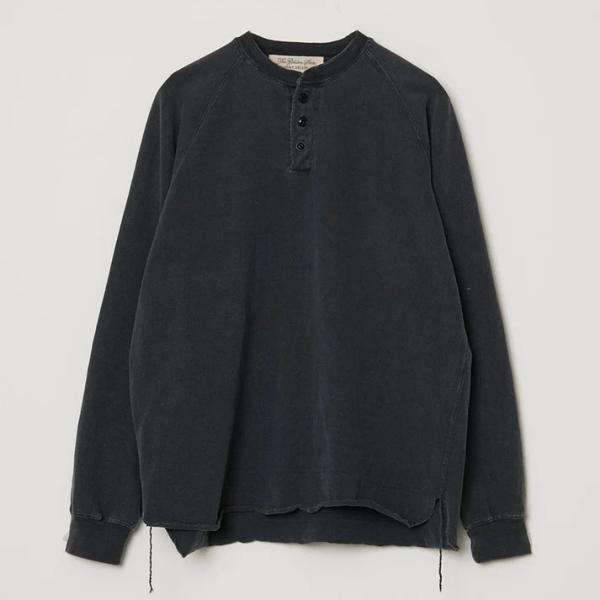 REMI RELIEF SP加工8/天竺ラグランヘンリーロンT(無地) BLACK Tシャツ