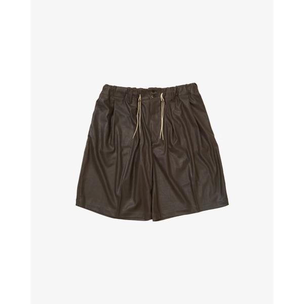 Sillage シアージ circular short pants deadstock faux leather