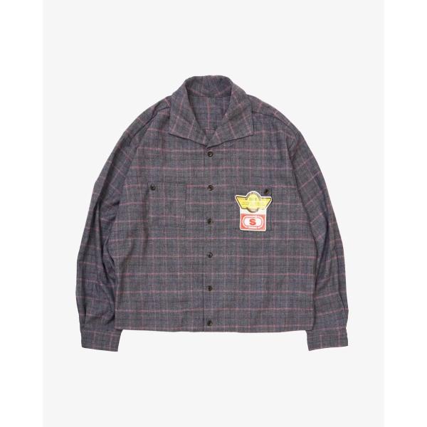 Sillage シアージ rib blouson deadstock glen check pink リブ