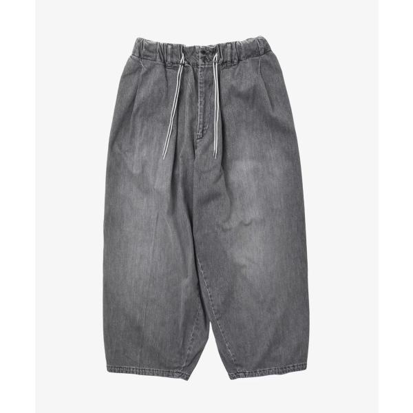 Sillage シアージ circular pants black denim bleached サーキュラー