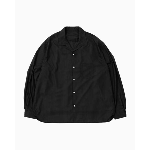 Sillage シアージ re-engineered overshirt black stripe