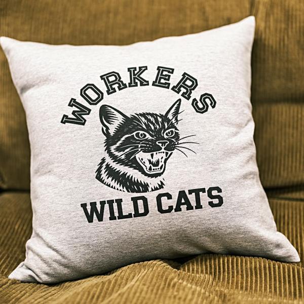 deviseworks クッションカバー ロゴ柄 LOGO WORKERS ワーカーズ Cushion Cover/ Wild Cats クッションカバー 45cm