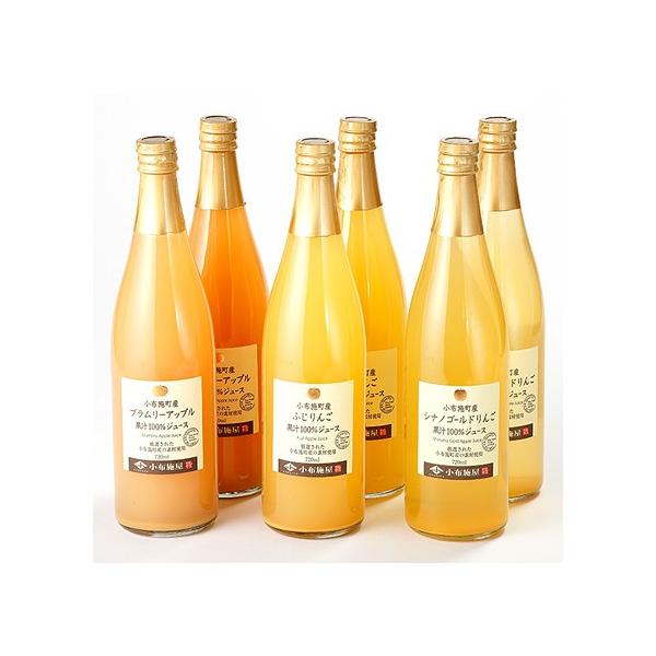 長野県産 りんごジュース720ml 飲み比べ 6本セット 送料無料 果汁100