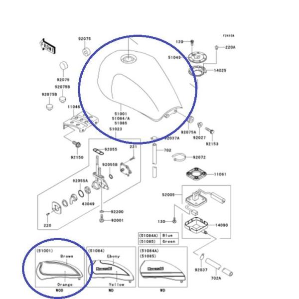 カワサキ（Kawasaki） カワサキ純正部品 タンクコンプ(フユ-エ 51001