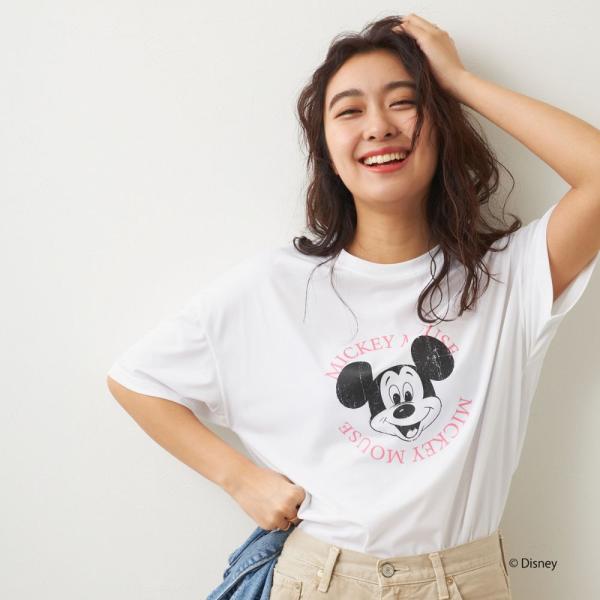 ミッキー/水陸両用半袖Tシャツ/レディース