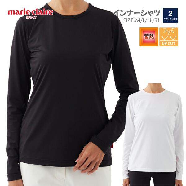 Marie Claire レディース インナー シャツ 丸首 marie claire SPORT