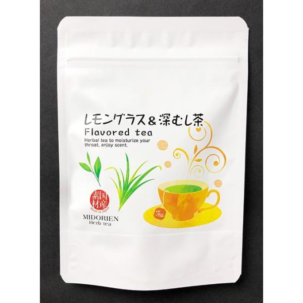 鹿児島産（サエミドリ品種）の深むし茶+に鹿児島産有機レモングラスをブレンドしました。レモンに似た爽やかなレモングラスと渋味苦味の少ないサエミドリ深むし茶の風味をお楽しみいただけます。心身ともにリラックスしたいときにおすすめいたします。※ご不...