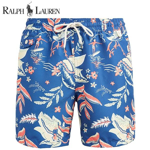 ラルフローレン 水着 海パン POLO RALPH LAUREN ポロ メンズ 紳士用 スイムウェア ショーツ サーフ ハーフパンツ ハワイアン  アロハ ブルー