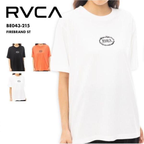 ルーカ 半袖 レディース Ｔシャツ FIREBRAND ST ティーシャツ ゆったり 大きめ クルーネック ブラック オレンジ BE043-215 RVCA