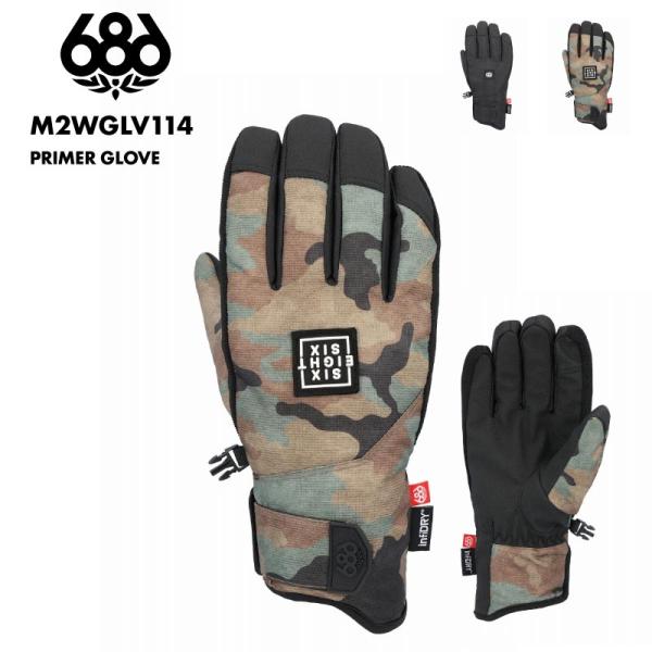 686/シックスエイトシックス メンズ スノー 5指グローブ PRIMER GLOVE WINTER 24-25 M2WGLV114インサレーション入りで保温力のあるグローブ。グローブのままスマートフォンを操作でき、落下防止のリッシュコード...