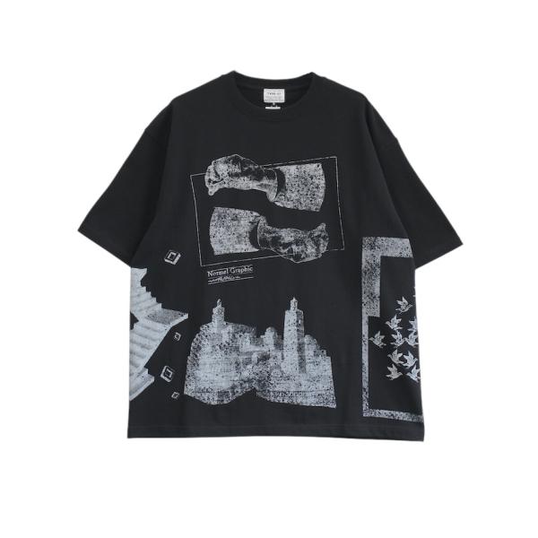 ★elephant fabricsエレファブ １店舗限定 思想家 手刷りTシャツ elephant TRIBAL fabrics / 