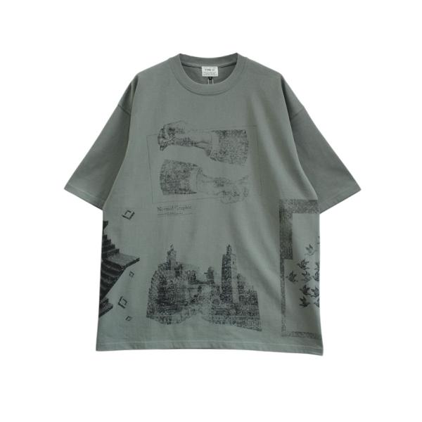 elephant TRIBAL fabrics Normal Graphic T DUSTY CELADON