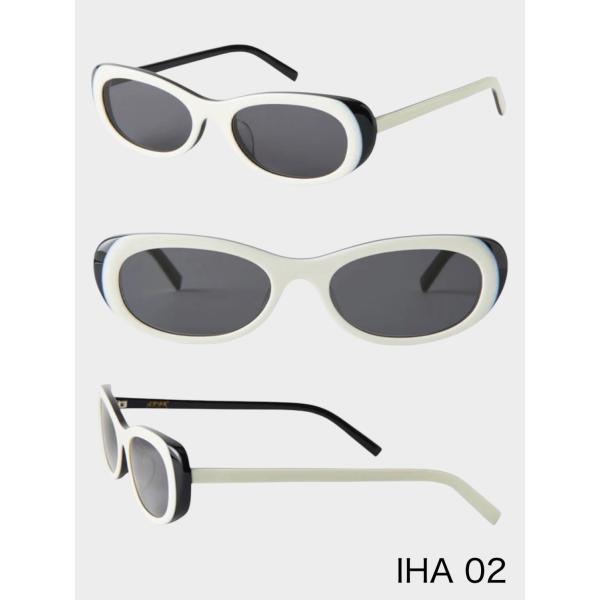 A.D.S.R. IHA 02 WHITE/SHINY BLACK (BLACK) / 2026新作 イハ サングラス オーバル フォックスライン トレンド