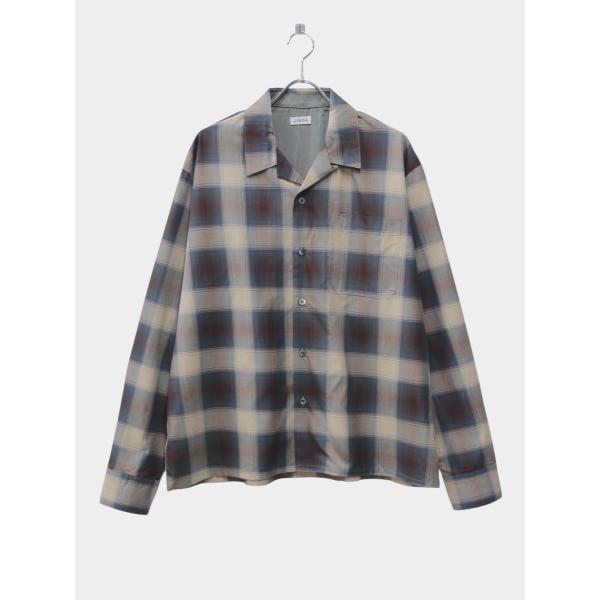 JieDa（ジエダ） 【SALE30%OFF】JIEDA CHECK OPEN COLLAR SHIRT BROWN