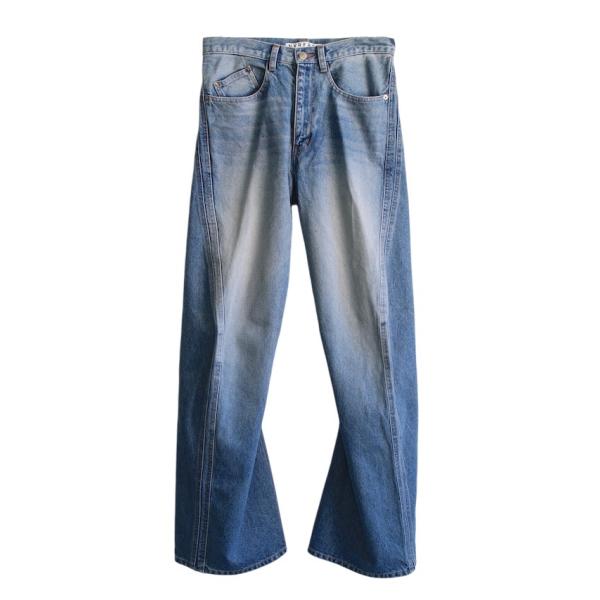 NVRFRGT 3D TWISTED JEANS VINTAGE FADED INDIGO 2024AW : nf242p03b  