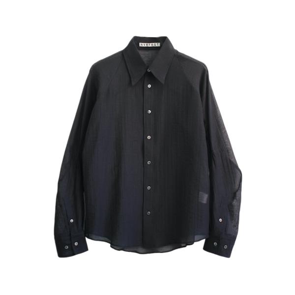 NVRFRGT SALE50%OFF SEMI SHEER FRENCH SEAM SHIRT BLACK