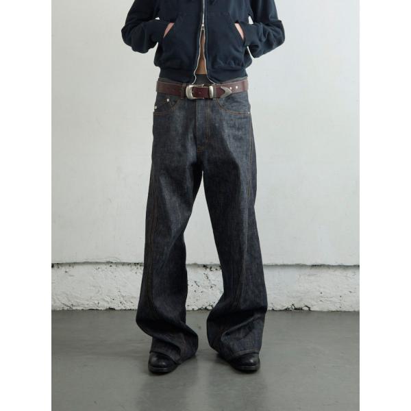 パンツ NVRFRGT/3D TWISTED WIDE LEG JEANS RAW NVRFRGT - 【25AW】3D ツイステッド ワイド レッグ ジーンズ