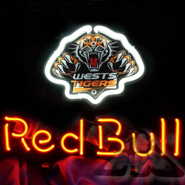 ネオンサイン トラロゴ×Red Bullロゴ パワフルインテリア照明 アートネオンライト ガレージ装飾 バーサイン ヴィンテージ風ウォールライト 男前インテリア向け