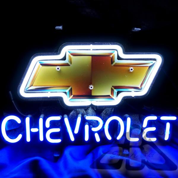 ネオンライト  NEON SIGN シボレー CHEVROLET ネオン管 アメリカ 車 エンブレム ロゴ おしゃれ ガレージ 照明 看板 ディスプレイ用品