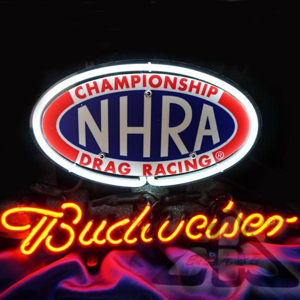 ネオン看板 ネオンサイン NHRA ドラッグレース ネオンサイン Budweiser 看板 モータースポーツ ガレージ インテリア LED雑貨