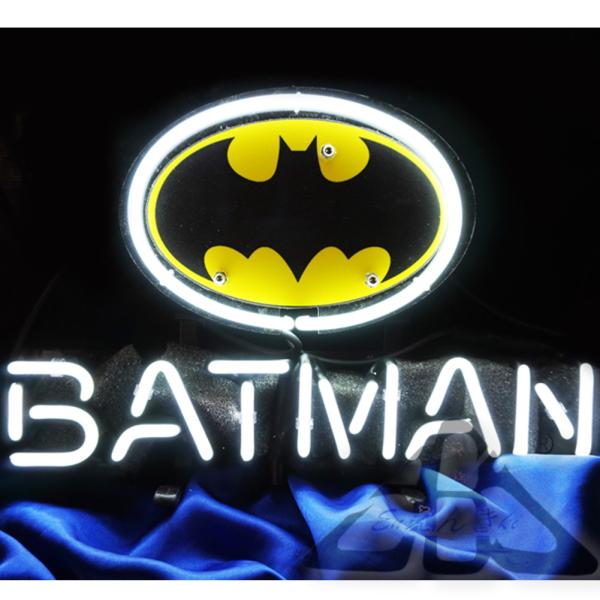 ガラス製ネオンサイン ネオンライト UV印刷 BATMAN バットマン ネオン管 DCコミック 看板 ヒーロー グッズ アメコミ インテリア 店舗装飾 雑貨