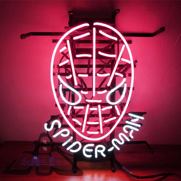 ピンク スパイダーマン ネオンサイン NEON SIGN  壁掛け インテリア 店舗用 アメリカン レトロ 光る看板 オーダーメイド 韓国 LED風