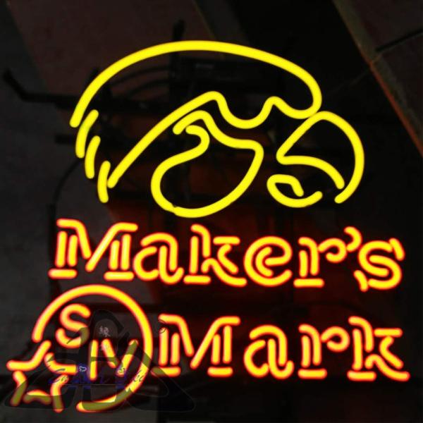 オーダーメイド対応 ガラス製ネオンサイン Maker’s Mark風 ホークデザイン 店舗看板 インテリア照明