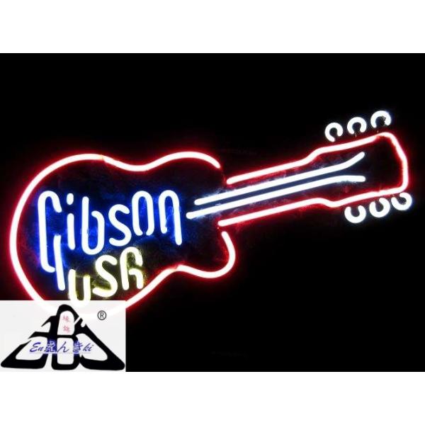 ギブソン Gibson USA ギター ネオン看板 ガラス製 音楽バー ライブ