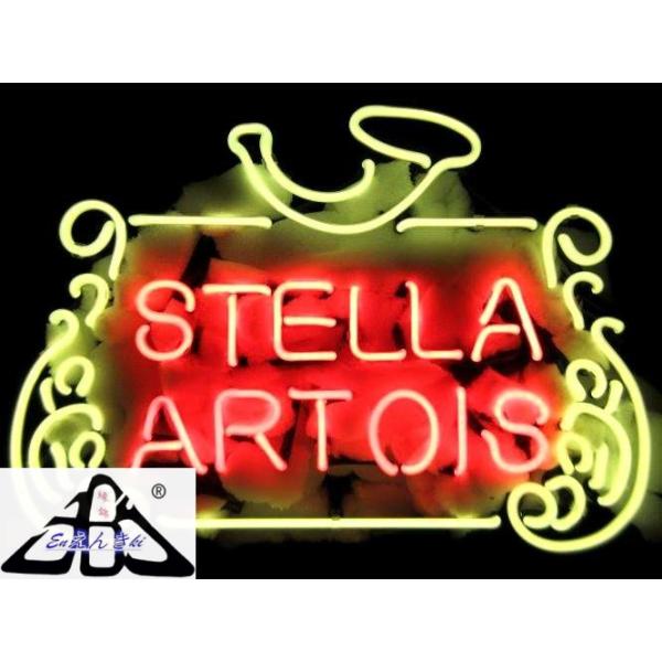 STELLA ARTOIS ビールロゴ バー看板 パブ/酒販店 ホームバー ガラス製 ネオンサイン 看板 LEDライト風 インテリア照明 店舗装飾 オーダーメイド対応