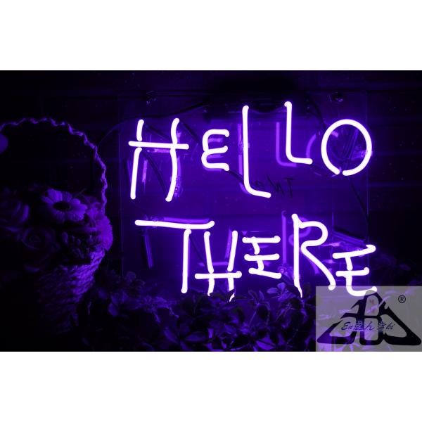 オリジナル　ネオンサイン ガラス製　HELLO THERE  店舗看板 バー カフェ インテリア パーティー  壁掛け led 看板 アメリカン雑貨   オーダーメイド可能