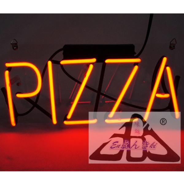 ネオンサイン ガラス製　PIZZA ロゴ レッド　 英字 看板 飲食店 イタリアンレストラン バー  集客効果  壁掛け led 看板 アメリカン雑貨  オーダーメイド可能