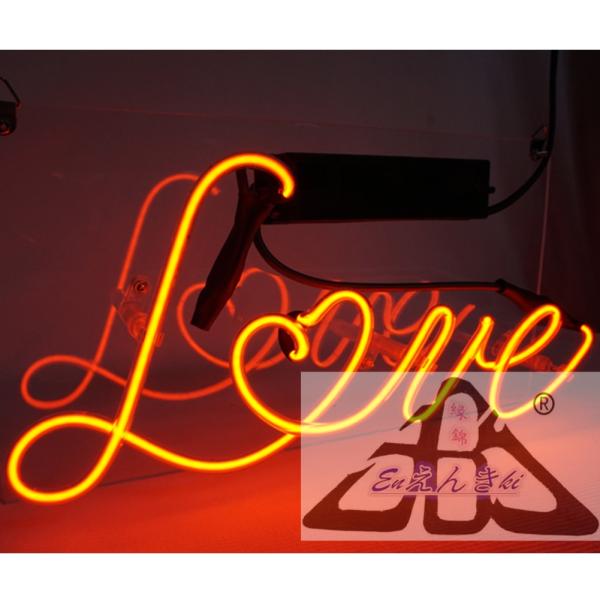 ネオンサイン ガラス製　Love  レッド 筆記体 英字 結婚式 パーティー 店舗装飾   壁掛け led 看板 アメリカン雑貨 おしゃれ インテリア  オーダーメイド可能