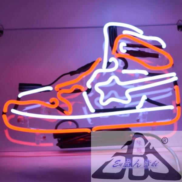 ネオンサイン スニーカー型  赤青白  ガラス製  壁掛け led 看板 アメリカン雑貨 おしゃれ 電飾 サインボード  バー イルミネーション オーダーメイド可能
