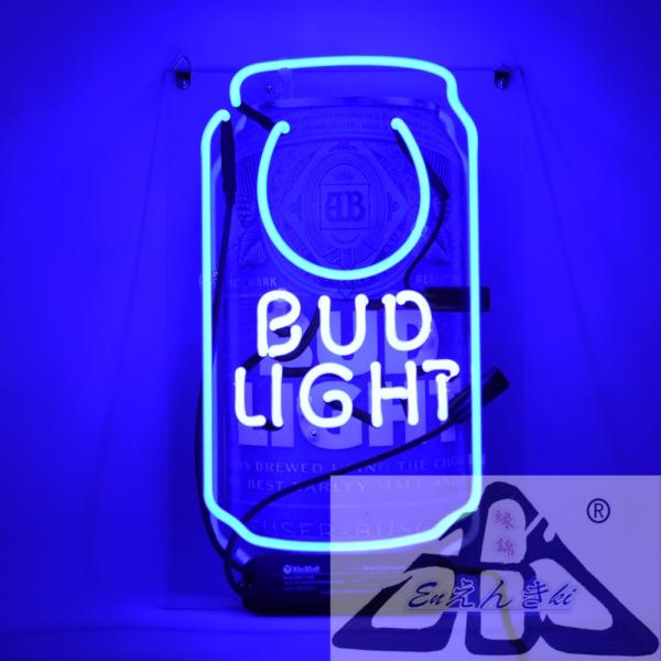 ネオンサイン ビール缶型 BUD LIGHT ブルー 看板装飾  壁掛け led 看板 アメリカン雑貨 おしゃれ インテリア 店舗用 電飾  イルミネーション オーダーメイド可能