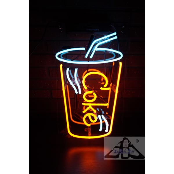 ネオンサイン コーラドリンク型 ガラス　 カフェ装飾 インテリア照明  壁掛け led 看板 アメリカン雑貨 おしゃれ  店舗用  イルミネーション オーダーメイド可能