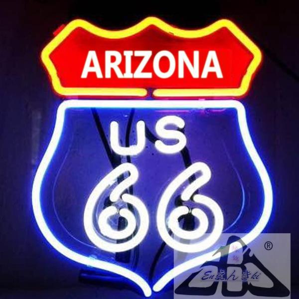 ネオンサイン US66 ガラスネオン アメリカン装飾看板  壁掛け led 看板 アメリカン雑貨 おしゃれ インテリア 店舗用 電飾 サインボード オーダーメイド可能