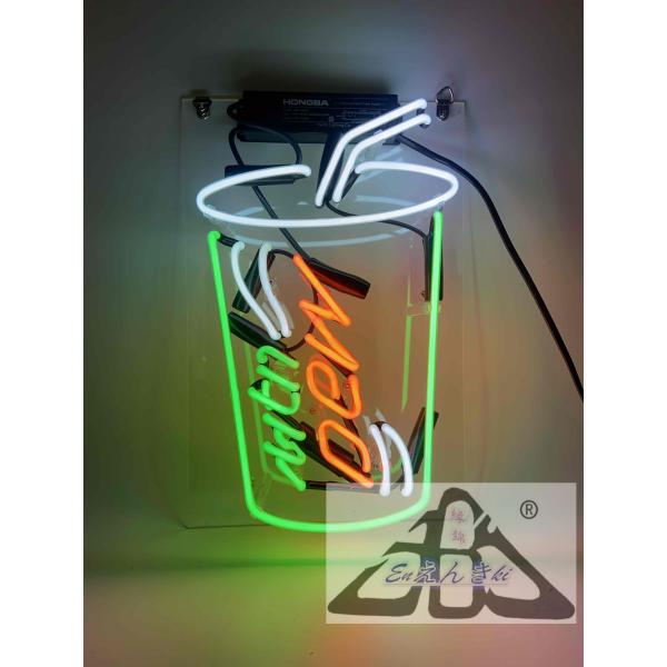 ネオンサイン MTN DEW カップ型 グリーン ネオン看板 ドリンク インテリア掛け led 看板 アメリカン雑貨  店舗用 電飾 サインボード オーダーメイド可能