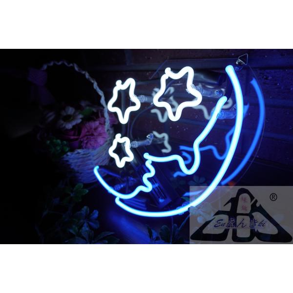 ネオンサイン 月と星 ブルー背景 夜空 壁掛け led 看板 アメリカン雑貨 おしゃれ インテリア 店舗用 電飾 サインボード  イルミネーション オーダーメイド可能