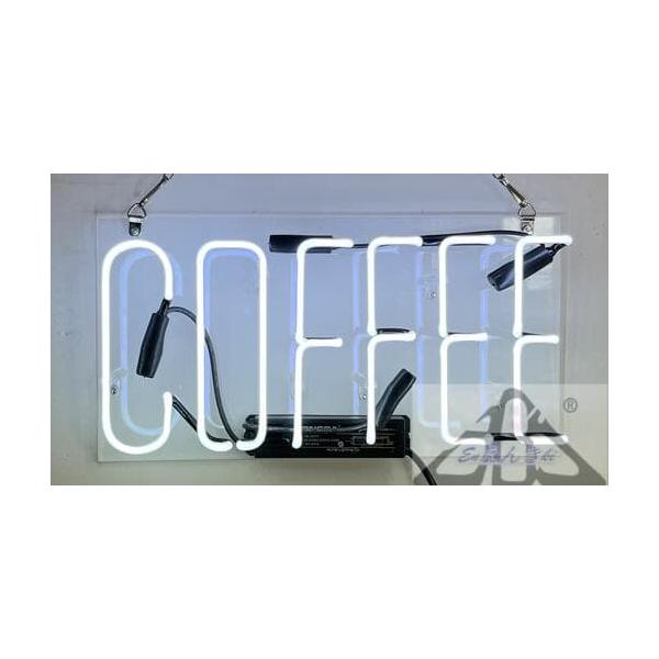 オリジナル ネオンサイン COFFEE 白 ガラス看板 カフェショップ 店舗装飾 インテリア  壁掛け led 看板 アメリカン雑貨  イルミネーション オーダーメイド可能