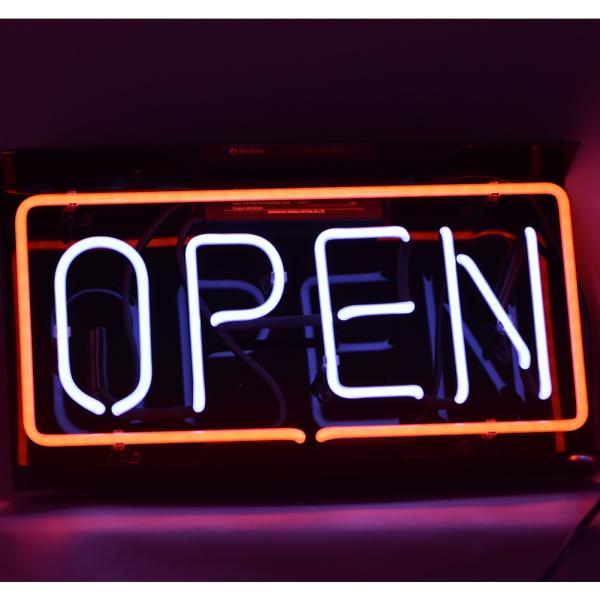 最大43%OFFクーポン ネオン サイン OPEN ブルーホワイト NEON SIGN