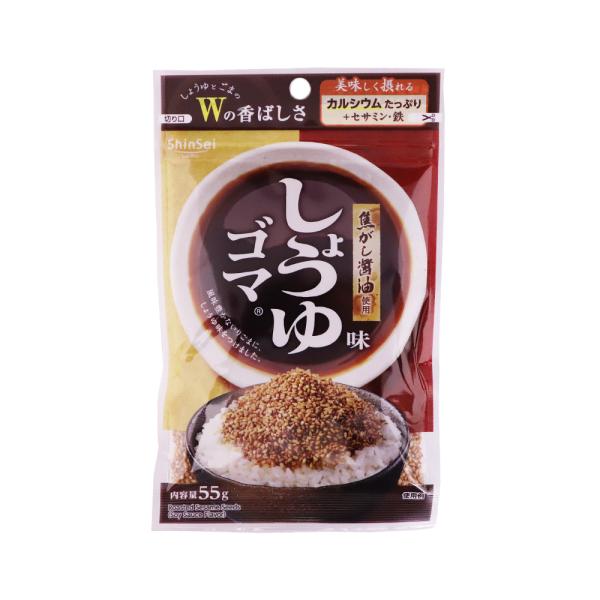 香ばしく煎り上げたいりごまに醤油味をつけました。煎りごまと焦がし醤油、ダブルの香ばしさがおいしさを引き立てます。サクサクとした歯ざわりで、そのままでも、又ごはんにかけたり、おつまみ、おにぎり、お弁当、冷奴おひたし等にご使用ください。商品リニ...