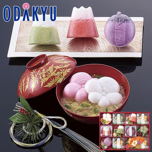 賞味期間：90日以上内容：お茶漬：賀茂なすしば漬け、聖護院だいこん漬け、梅×各2、お吸物：九条ねぎ（花麩）、賀茂なす×各2、九条ねぎ（鯛）、京壬生菜（ふかひれ）×各1（カタログ番号：0334）