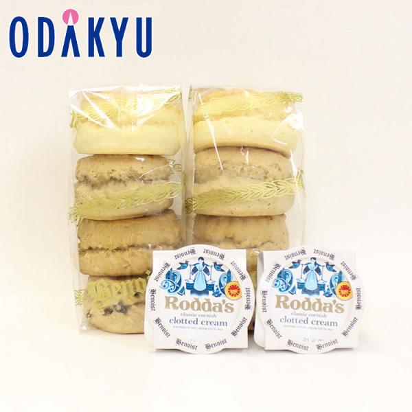 箱サイズ：31×16.5×10.5(cm)重さ：0.749kg賞味期限：出荷より90日間内容：スコーン詰合せ(プレーン、紅茶、メープル、カレンズ×各1個)×2袋、クロテッドクリーム40g×2個