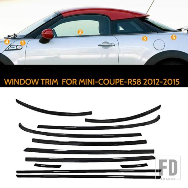 並行輸入品 外装ウィンドウトリムストリップ ウェザーストリップ ミニクーパー R58 クーペ 12-15 クローム サイドモールディングシール 装飾プロテクター