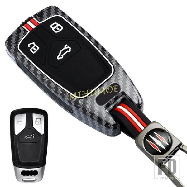 並行輸入品 アウディ A4 オールロード B9 A5 Q5 スポーツバック Q7 S4 S5 SQ5 TT 3 ボタン メタル カーボン カーキーフォブケースカ