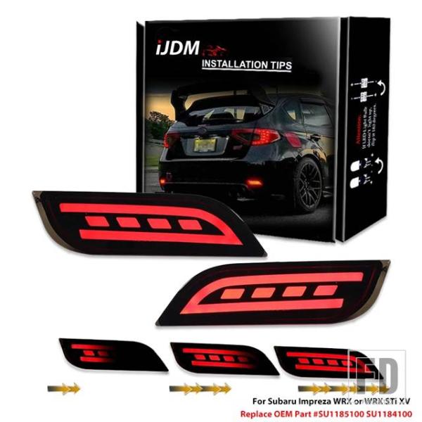 並行輸入品 スバル インプレッサ WRX  WRX STi XV クロストレック用 LED バンパー リフレクター ライトテール/ブレーキ リア フォグ ランプ