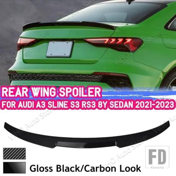 【並行輸入品】アウディ A3 SLINE S3 RS3 8Y セダン 2021-2023 リアスポイラーウイングトランクリップテールトランクスポイラー/カーボン