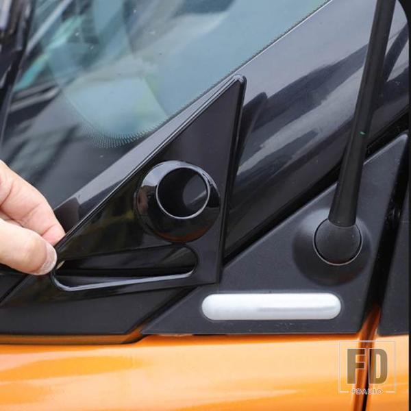 【並行輸入品】スマートフォーツー用 2009-2015 ABS 黒車ピラーアンテナパネルカバートリムステッカーカーアクセサリー