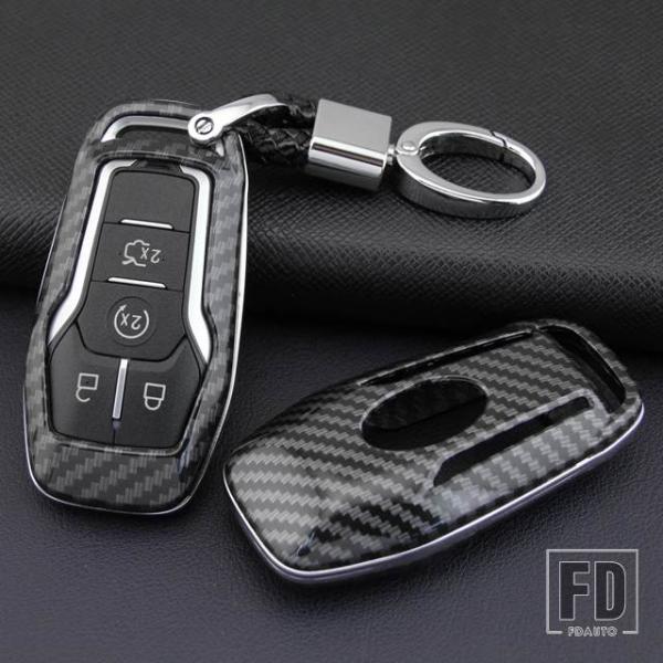 並行輸入品 フォード カーボンスマートキーフォブカバーチェーンケースフュージョンエクスプローラーマスタングエッジ F-150 モンデオリンカーン MKC MKX